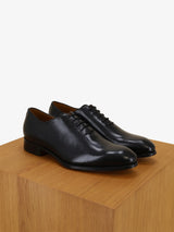Black leather richelieu shoes