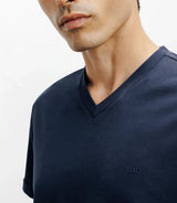 T-shirt col V marine