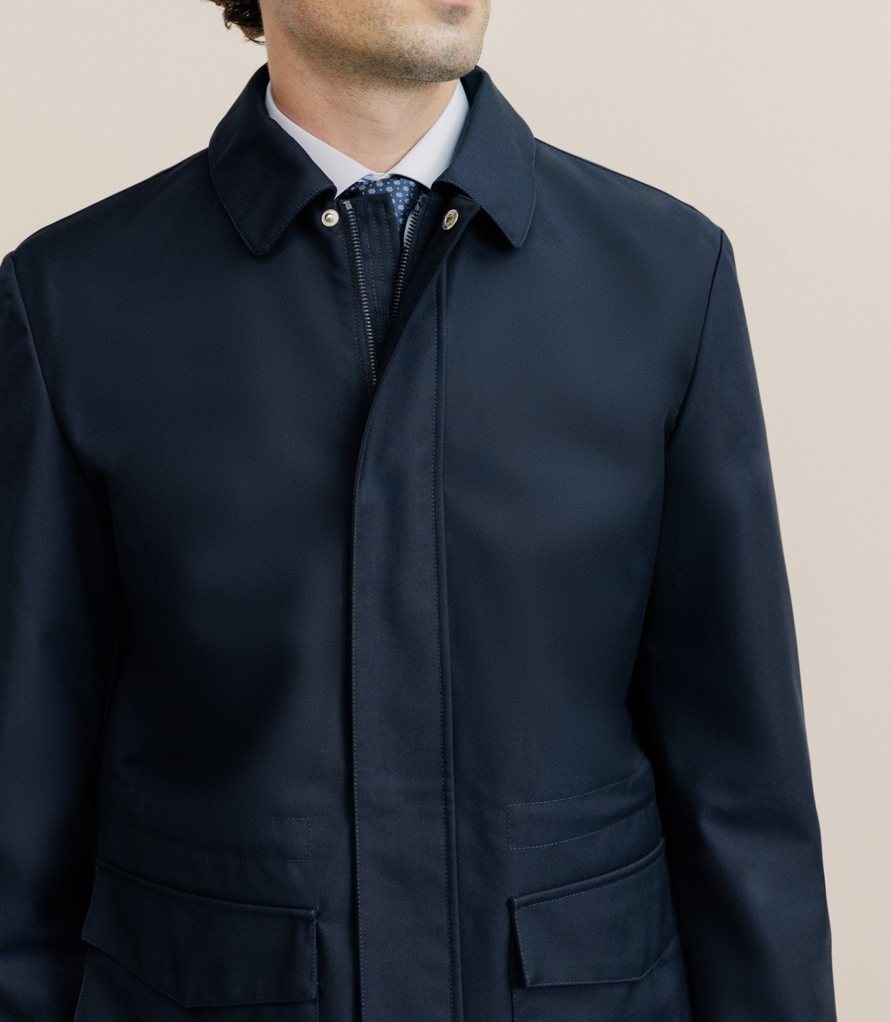 Parka courte 2 poches marine - IZAC