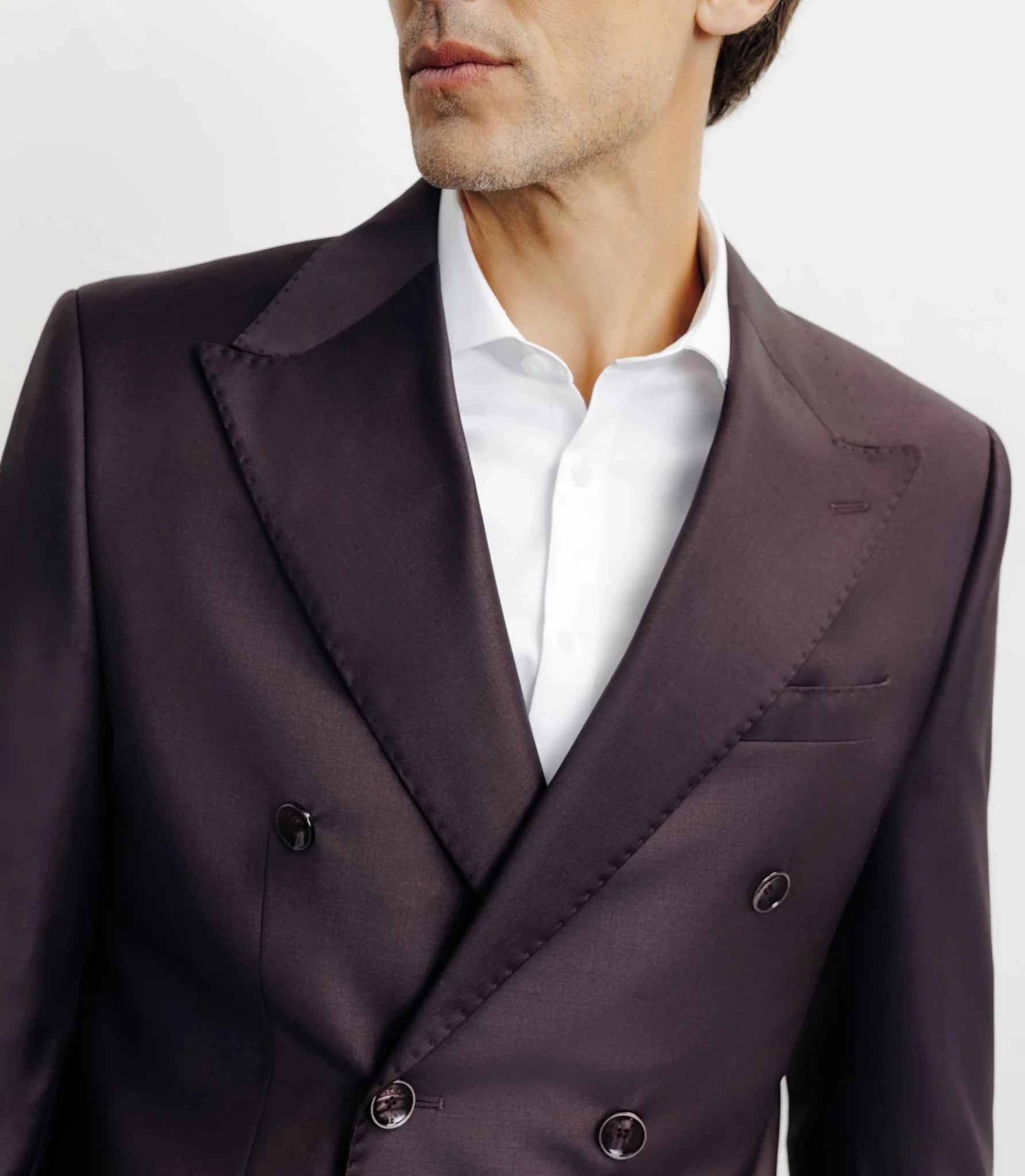 Costume croisé bordeaux foncé - IZAC