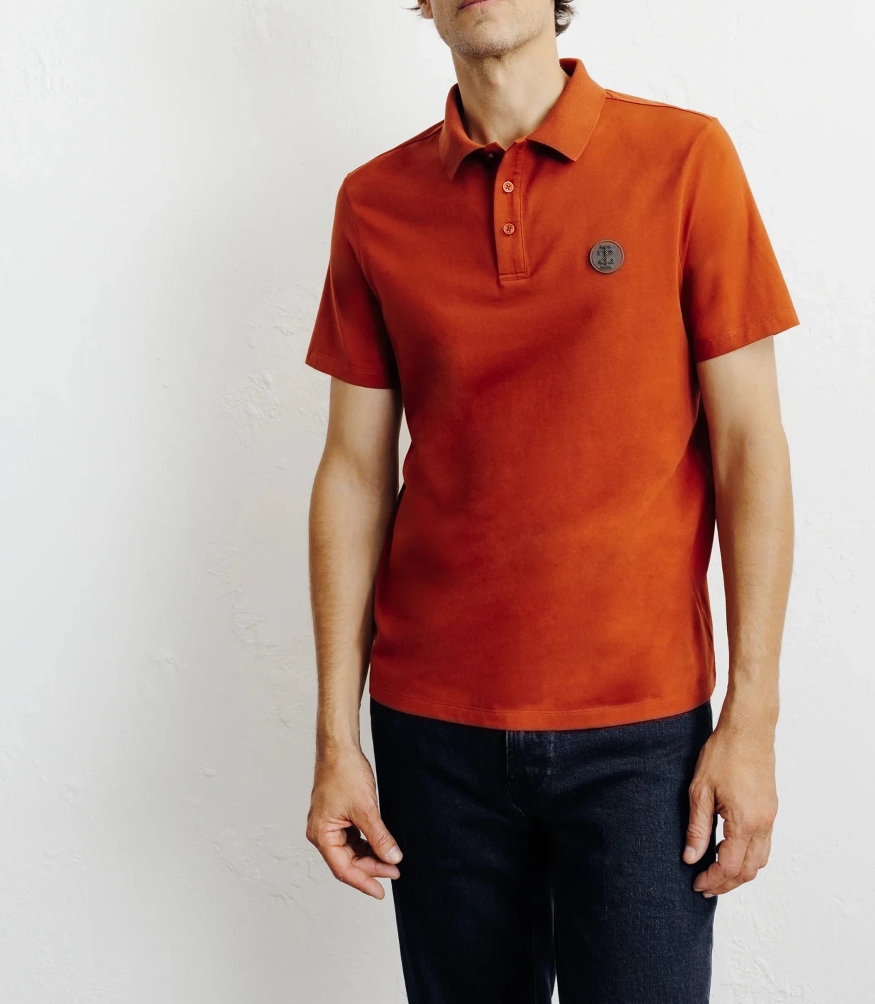 Polo boutonné rouge clair - IZAC