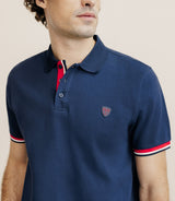 Marine contrast polo