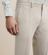 Pantalon ville en maille beige