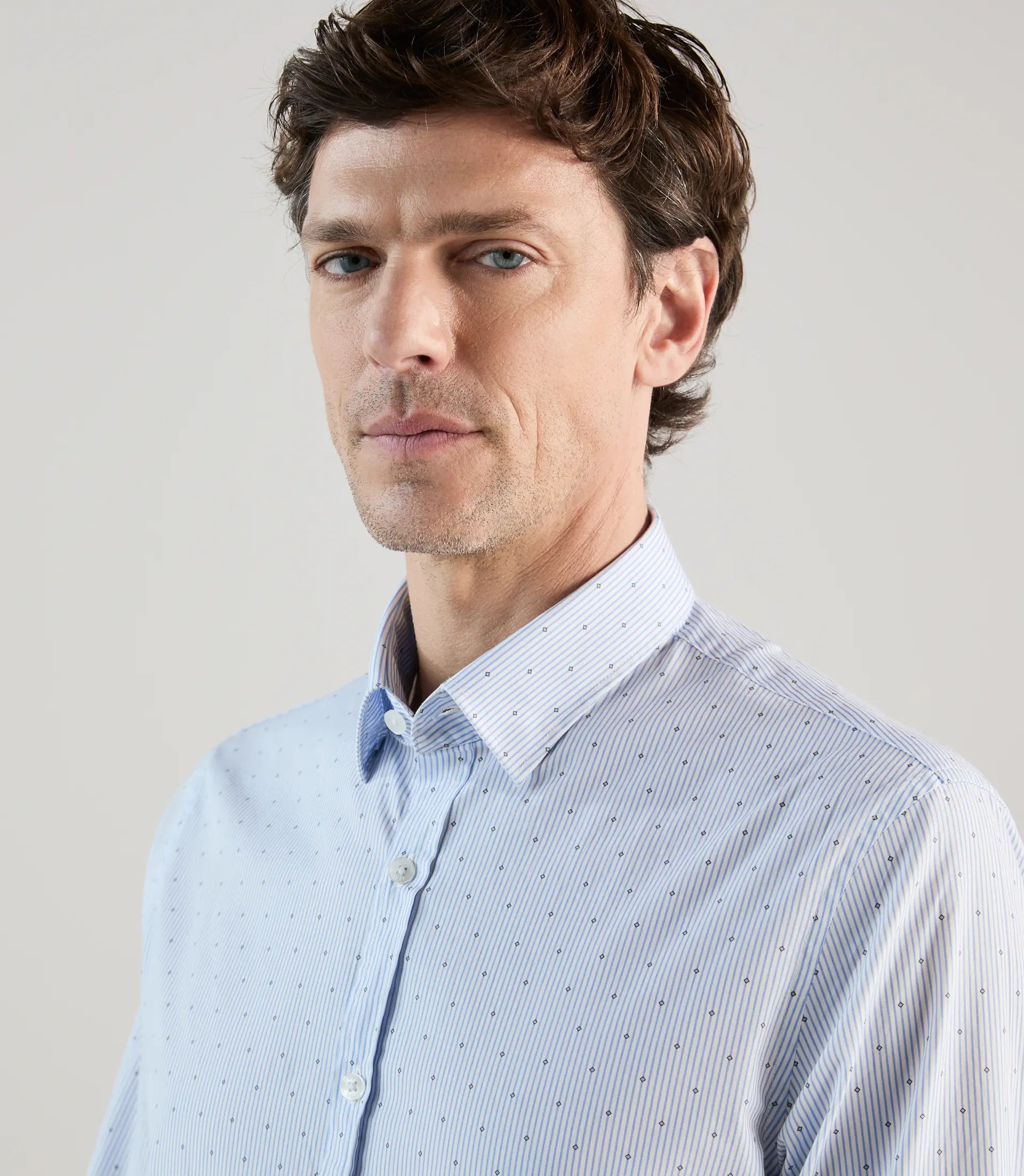 Chemise casual avec coudières ciel - IZAC