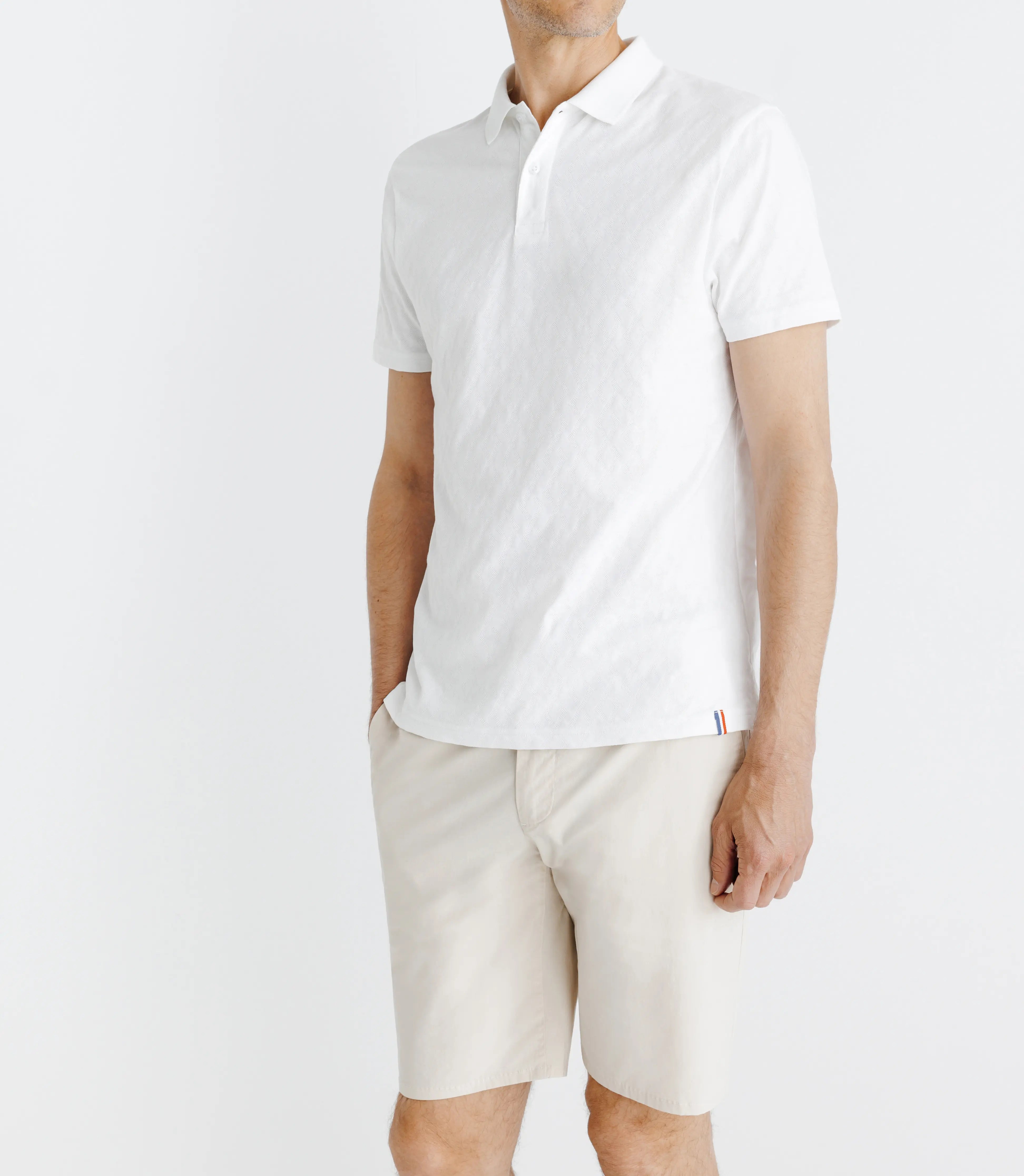Polo en jacquard blanc - IZAC