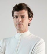 Pull demi - zip à col montant écru - IZAC