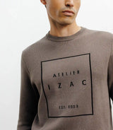 Pull col rond fantaisie chatain