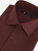 Chemise ville en satin bordeaux