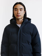 Navy mid-length puffer jacket