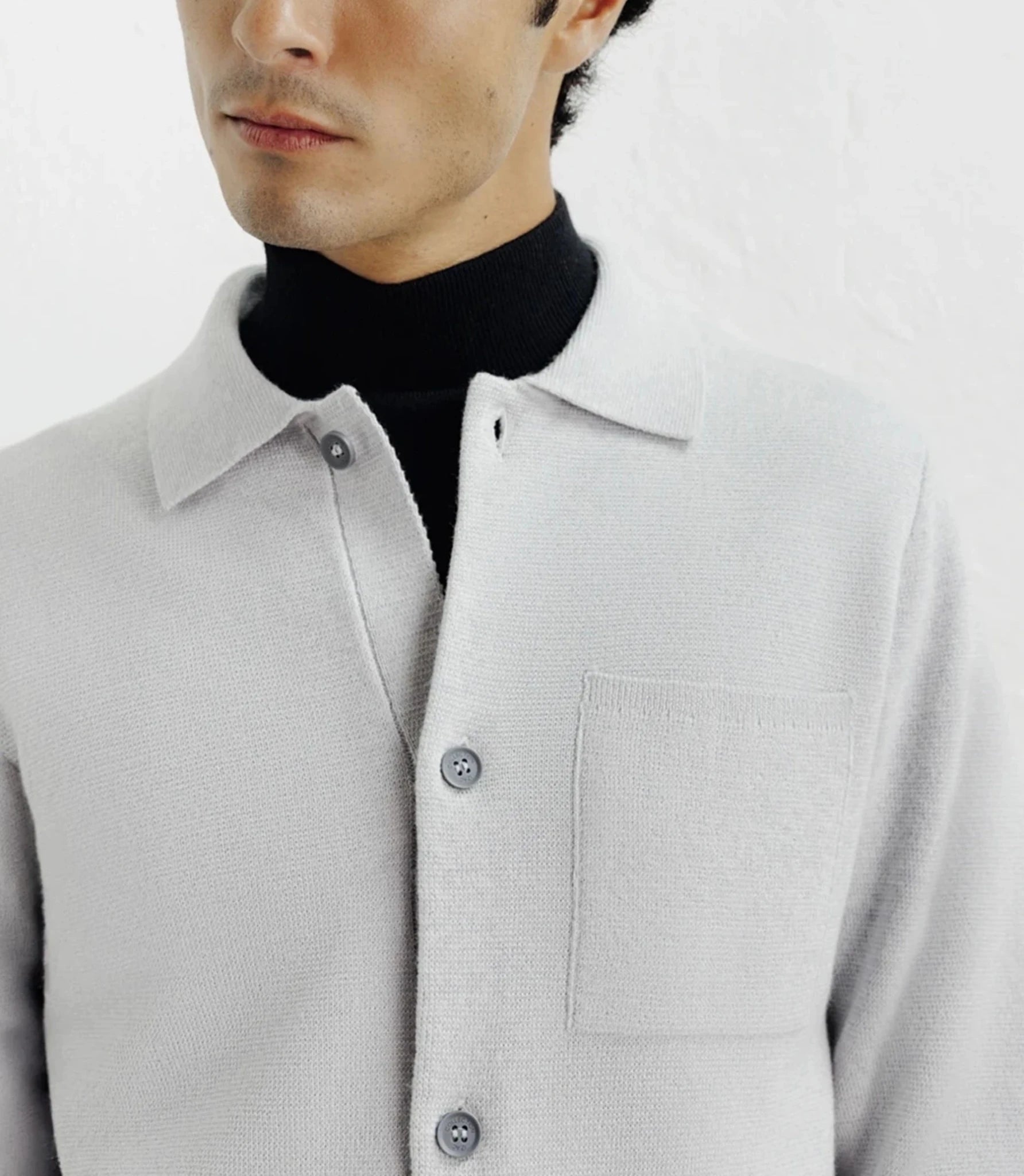 Cardigan surchemise en maille gris chiné - IZAC