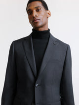Black 100% Wool 2-Button Suit