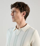 Polo en maille à rayures vert clair - IZAC