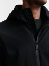 Black hooded jacket