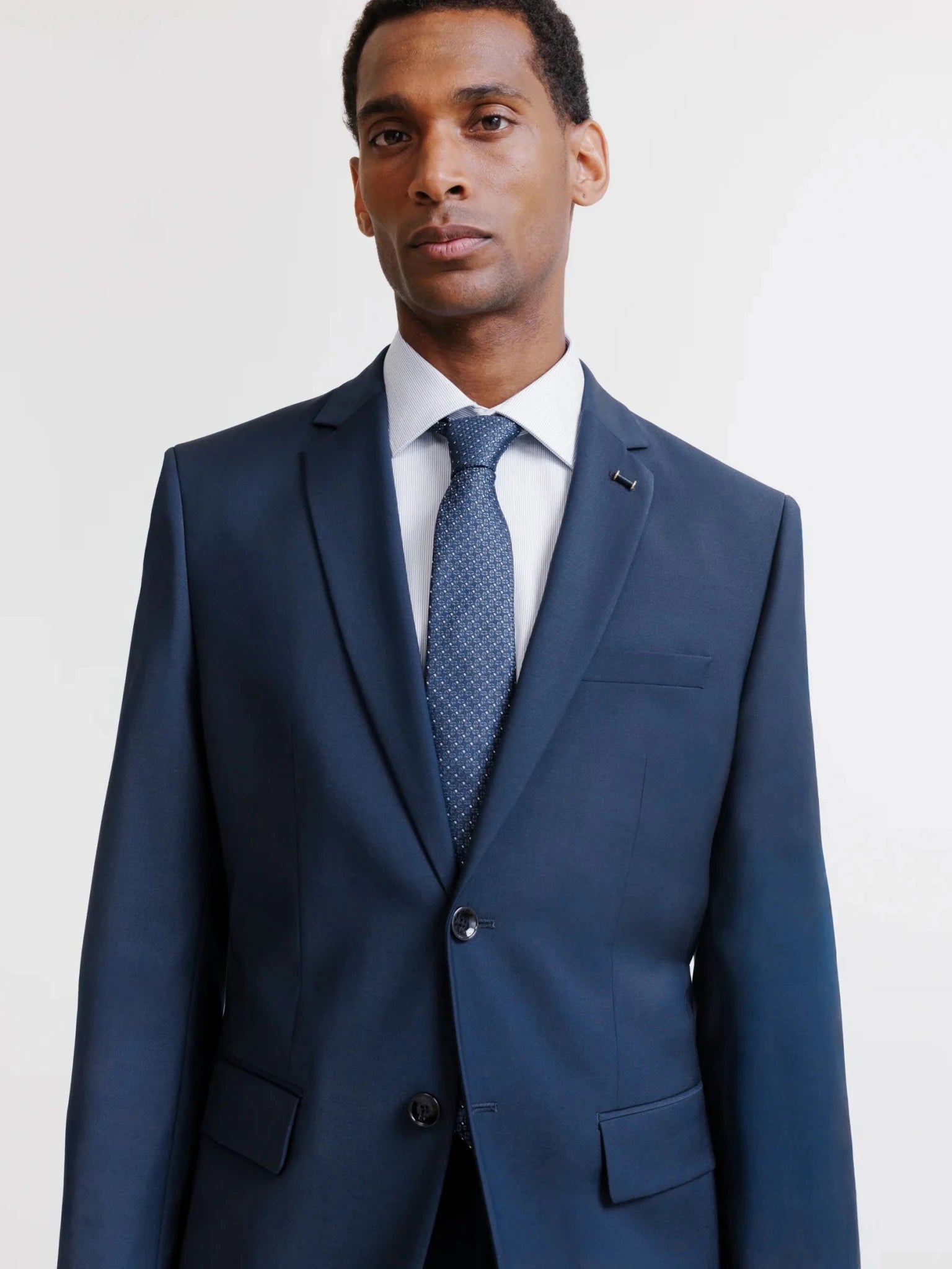 Costume 2 boutons laine majoritaire bleu - IZAC