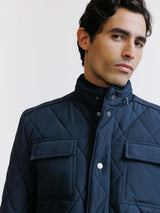Navy high collar jacket