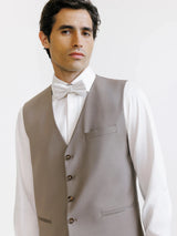 Gilet ville avec laine majoritaire taupe