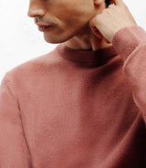 100% pink cashmere round neck sweater