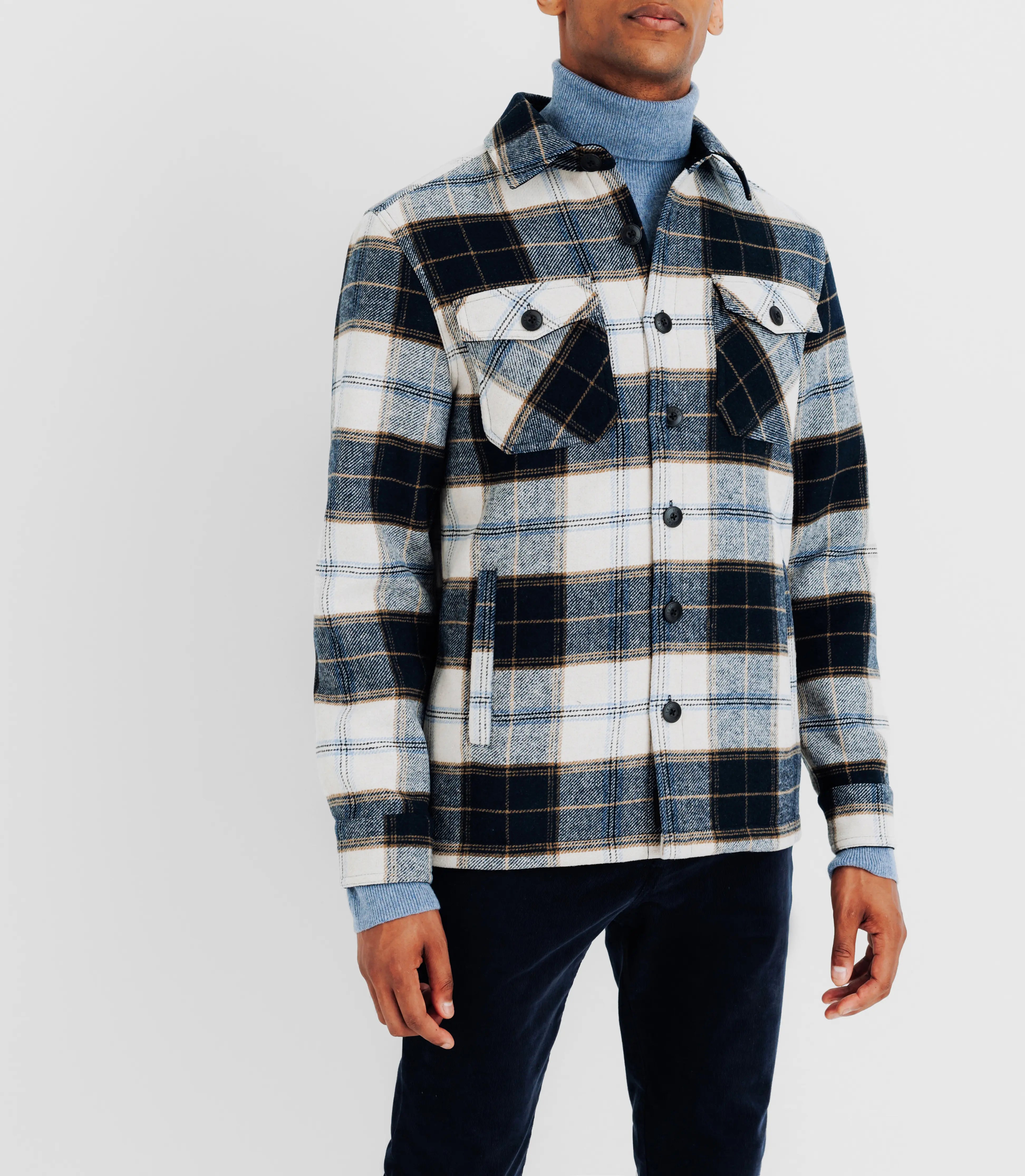 Surchemise casual grands carreaux marine - IZAC