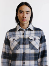 Navy checked 3-pocket jacket