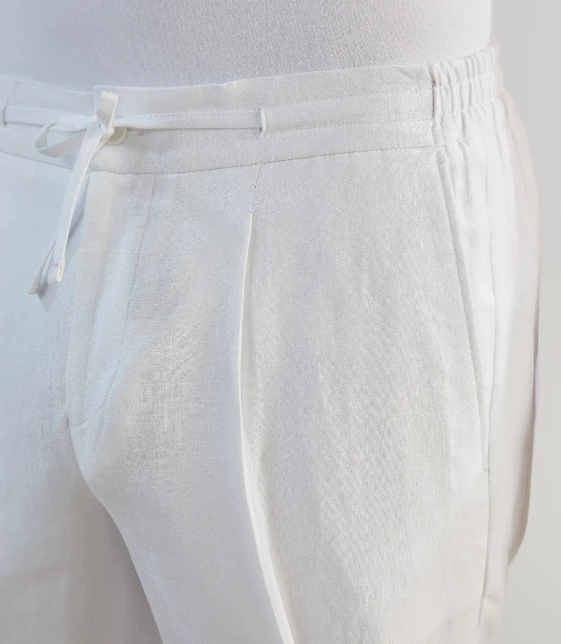 Pantalon ville 100 % lin blanc - IZAC