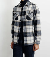 Navy large check overshirt