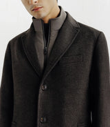 City coat with removable brown trim