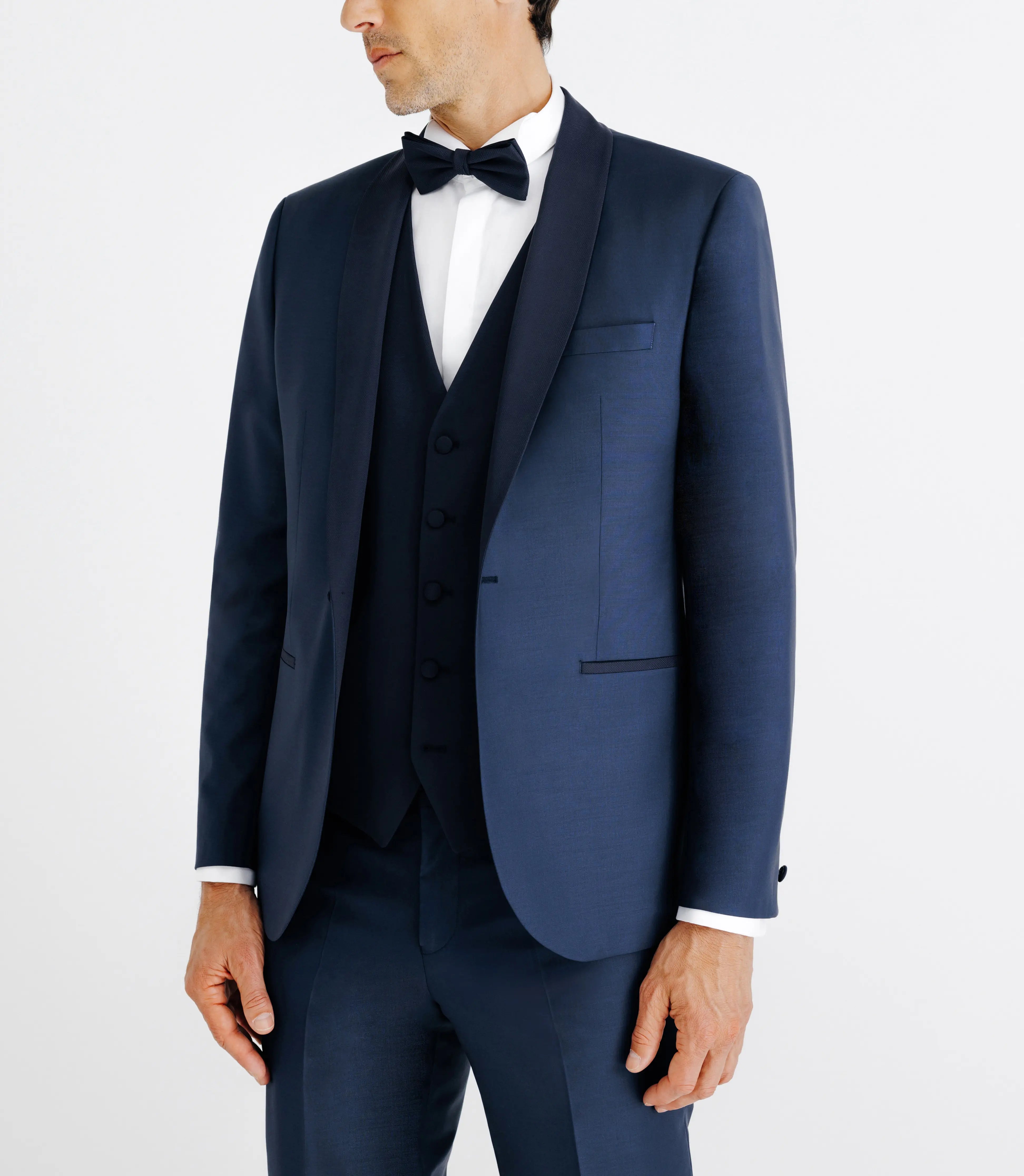 Costume col châle marine - IZAC