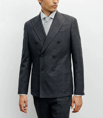 Anthracite 6-button double-breasted suit