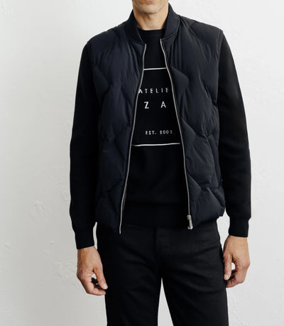 Sleeveless padded jacket, black