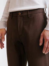 Pantalon chino armuré chocolat - IZAC