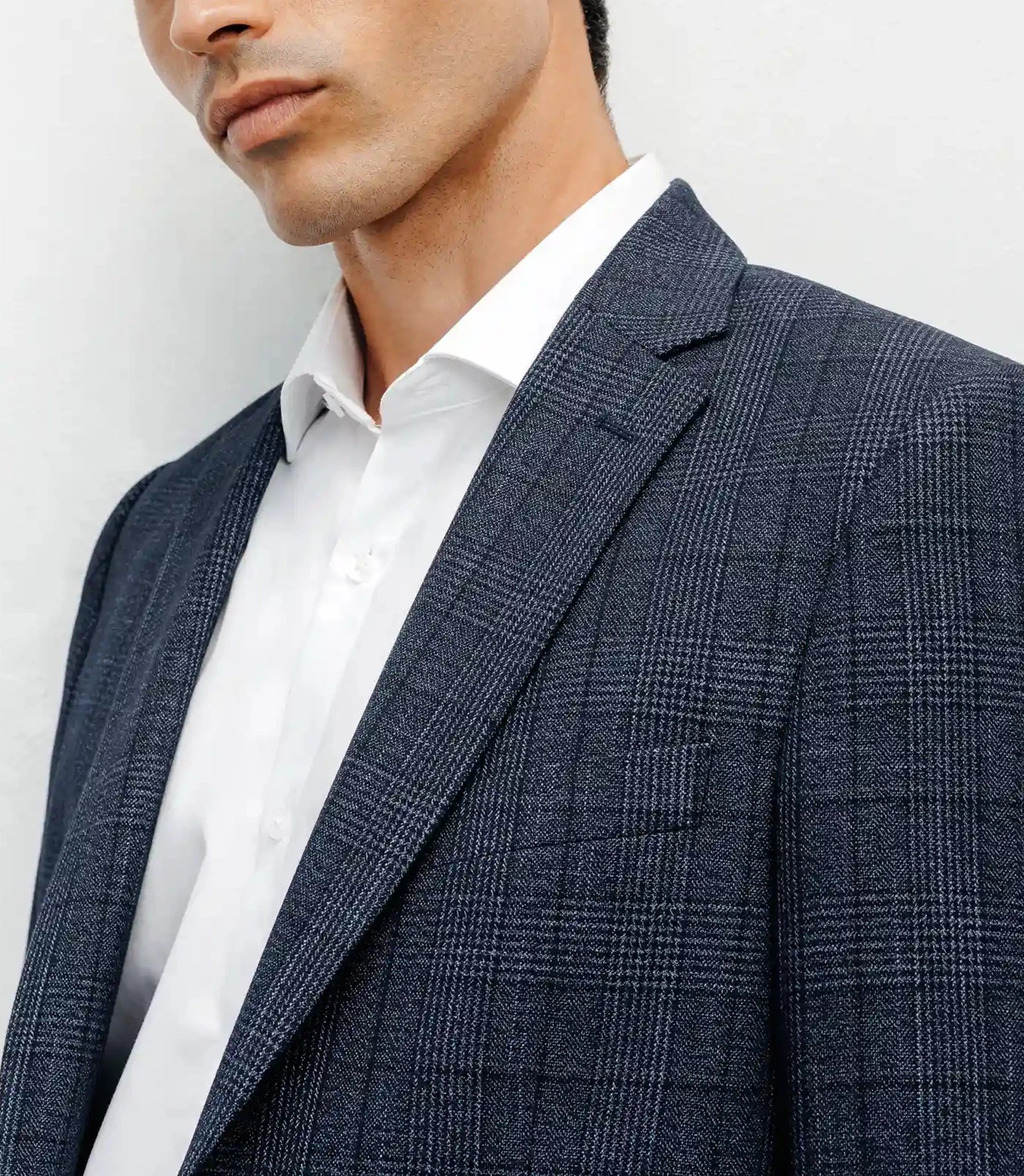 Veste ville Prince de Galles bleu denim