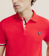 Polo à contraste rouge - IZAC