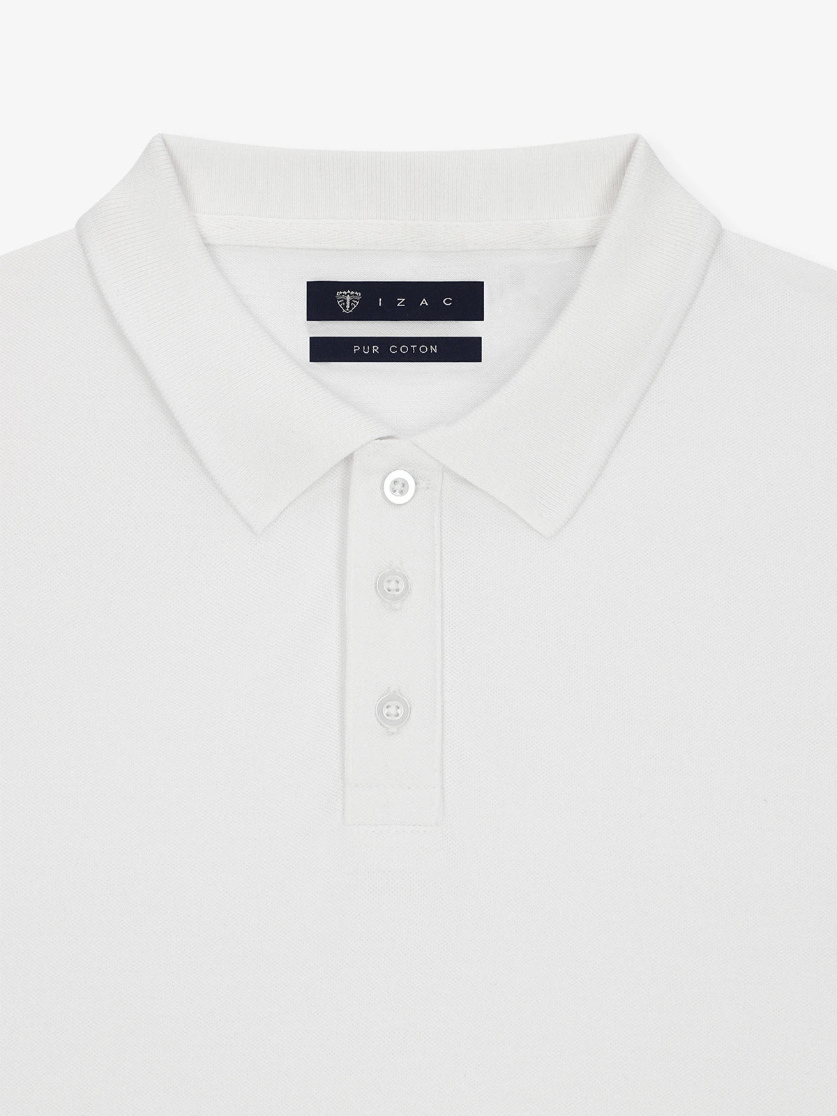 Polo boutonné blanc