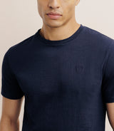 T-shirt col rond marine