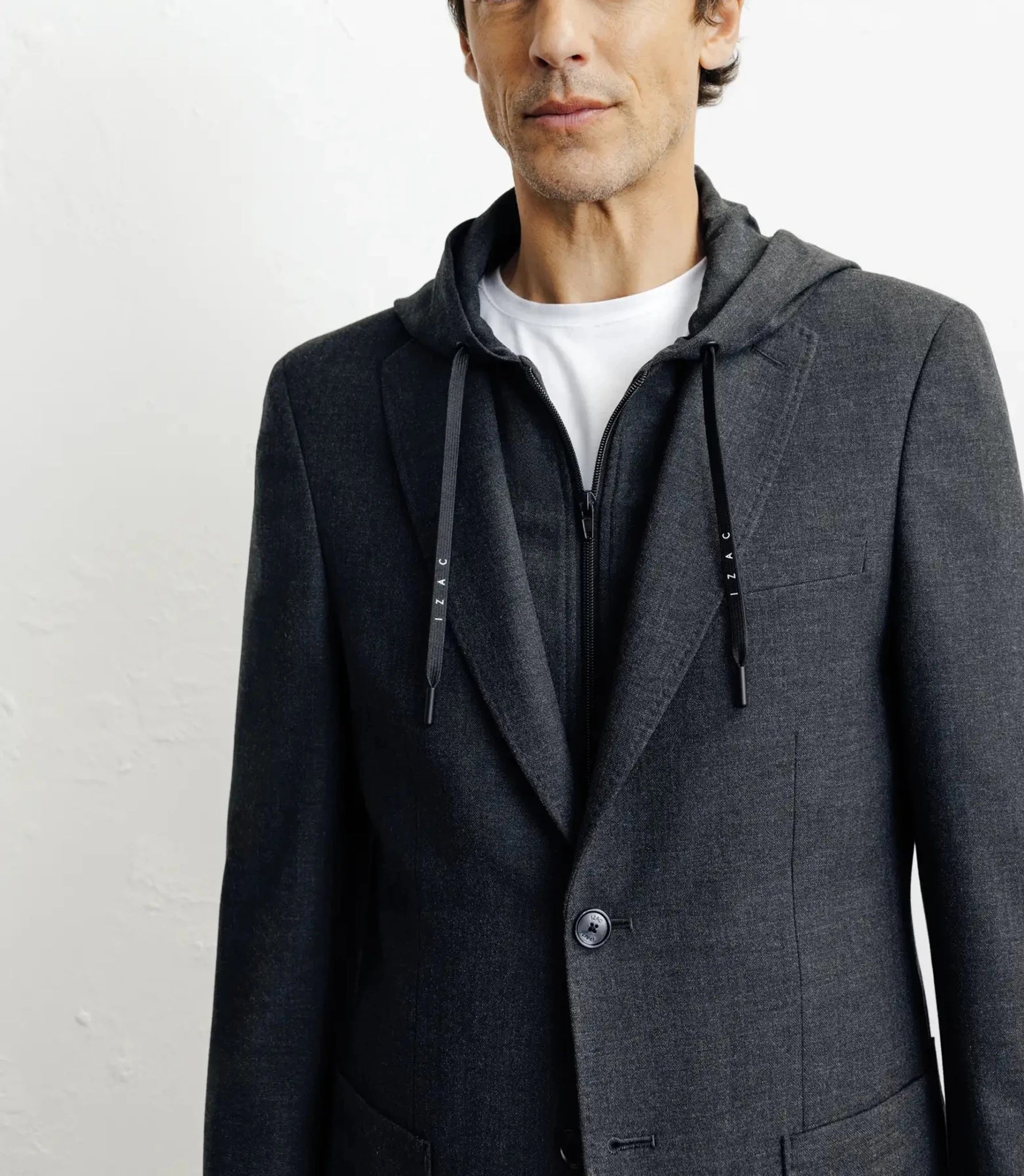 Veste ville à capuche gris foncé - IZAC