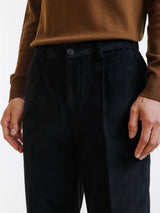Black corduroy city trousers