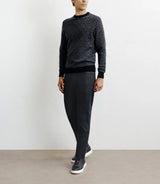 Fancy round-neck sweater, black
