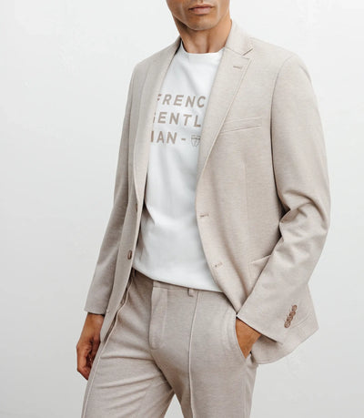 Veste ville en maille 2 boutons beige