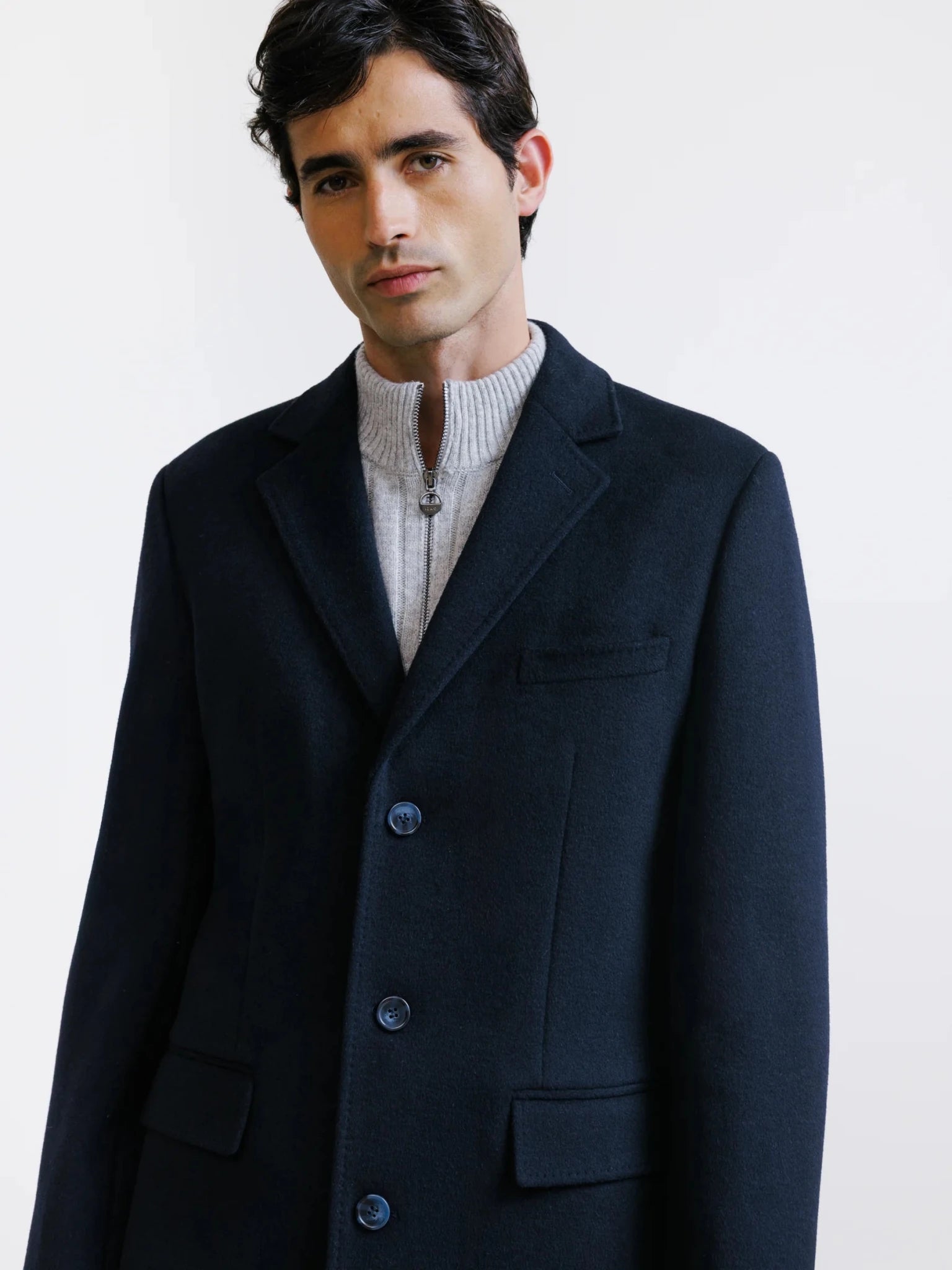 Manteau 3 boutons marine - IZAC
