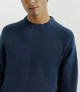 Round-neck navy sweater