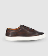 Sneakers cuir texturé cognac OAK - IZAC