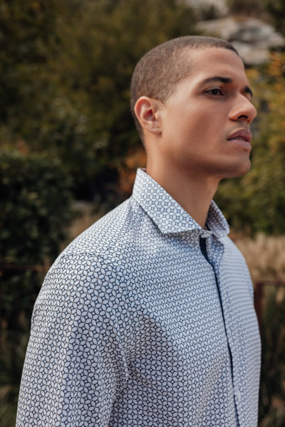 Chemise col italien regular écrue - IZAC