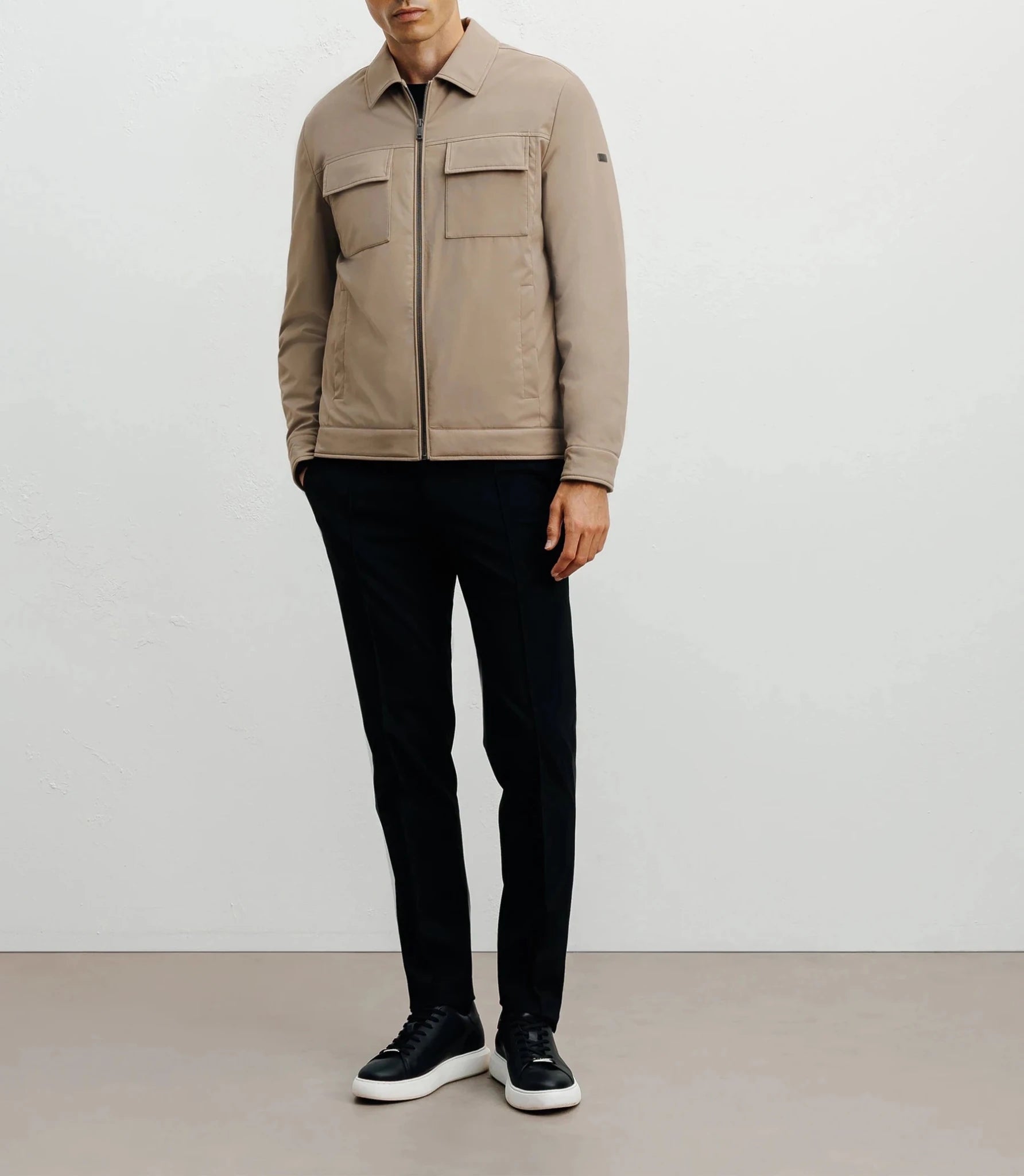 Blouson col chemise beige - IZAC