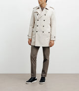 Beige double-breasted trench coat