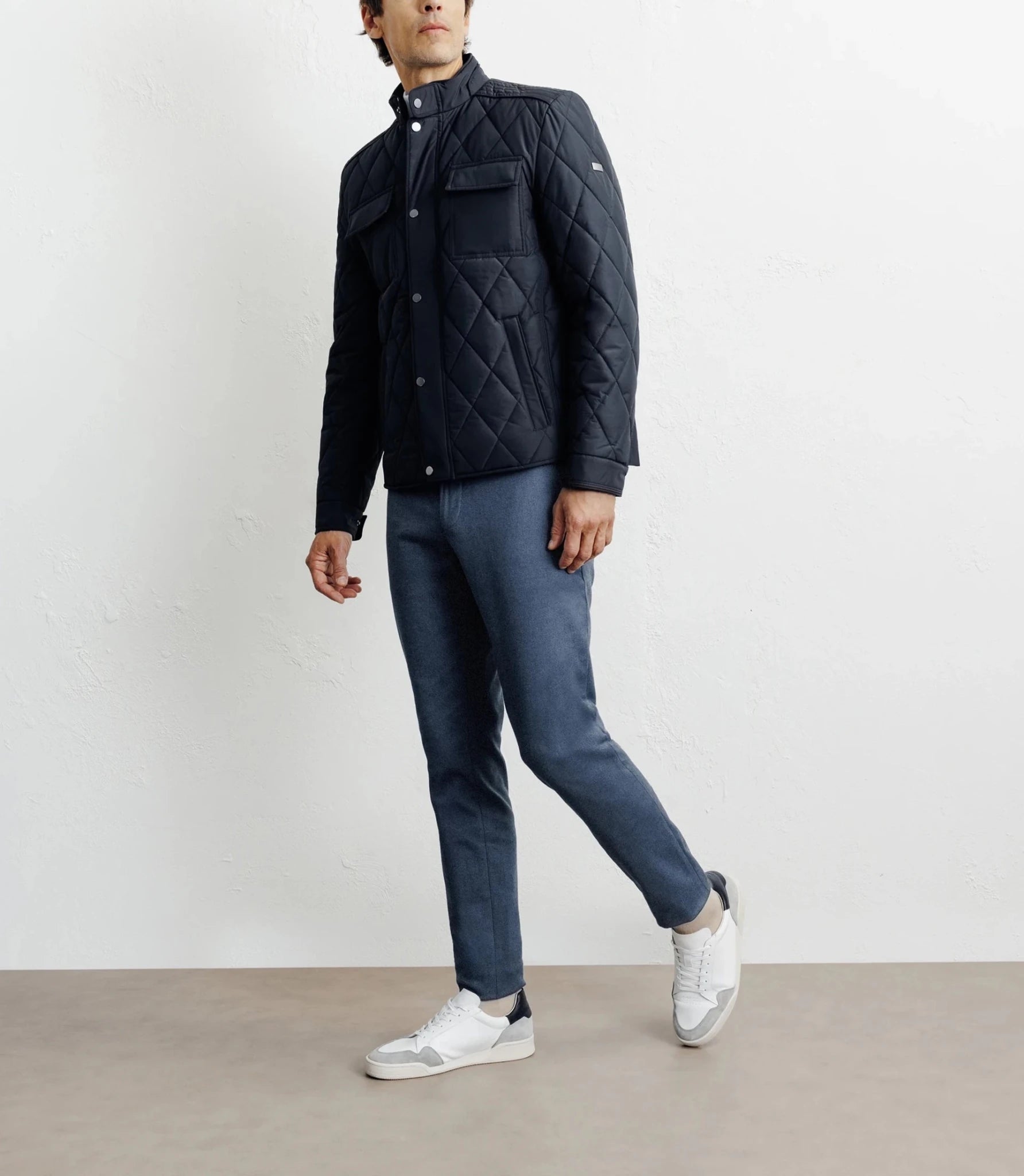 Blouson col chemise marine - IZAC