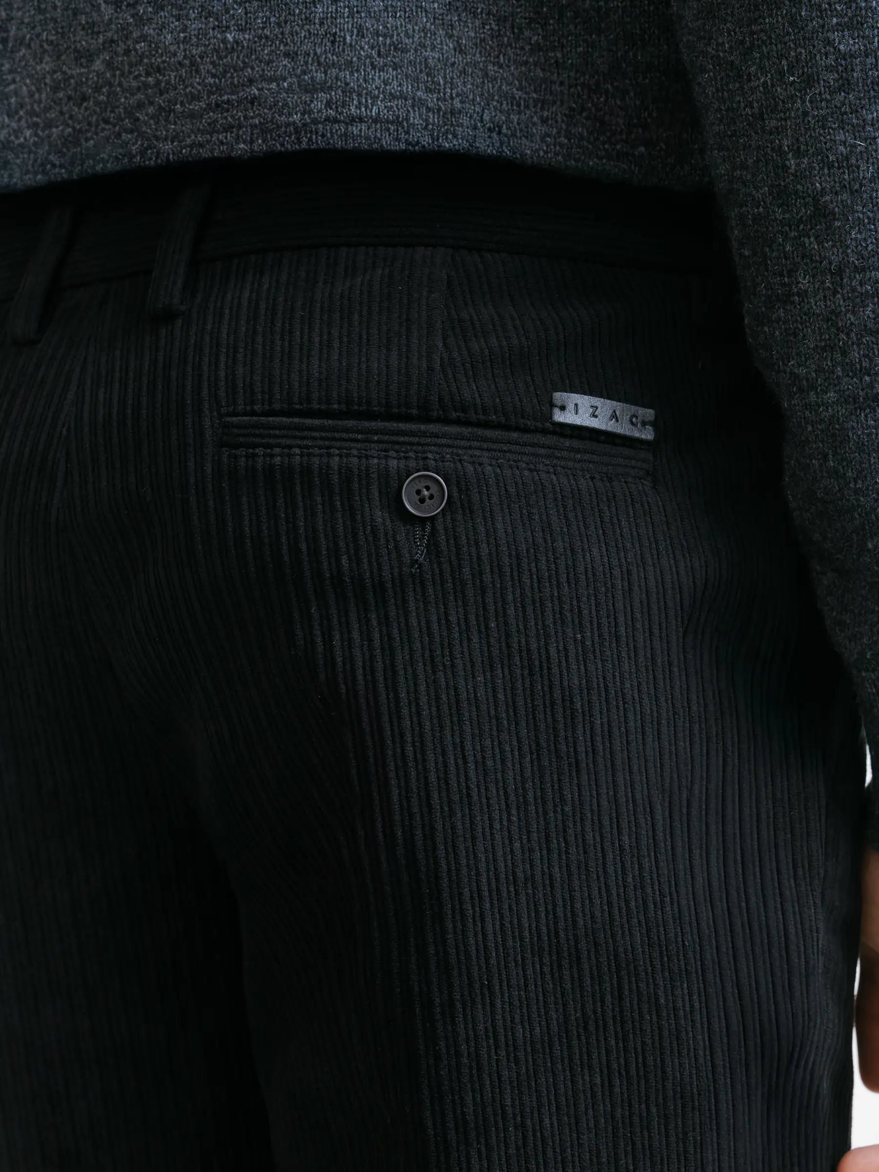 Black velvet trousers