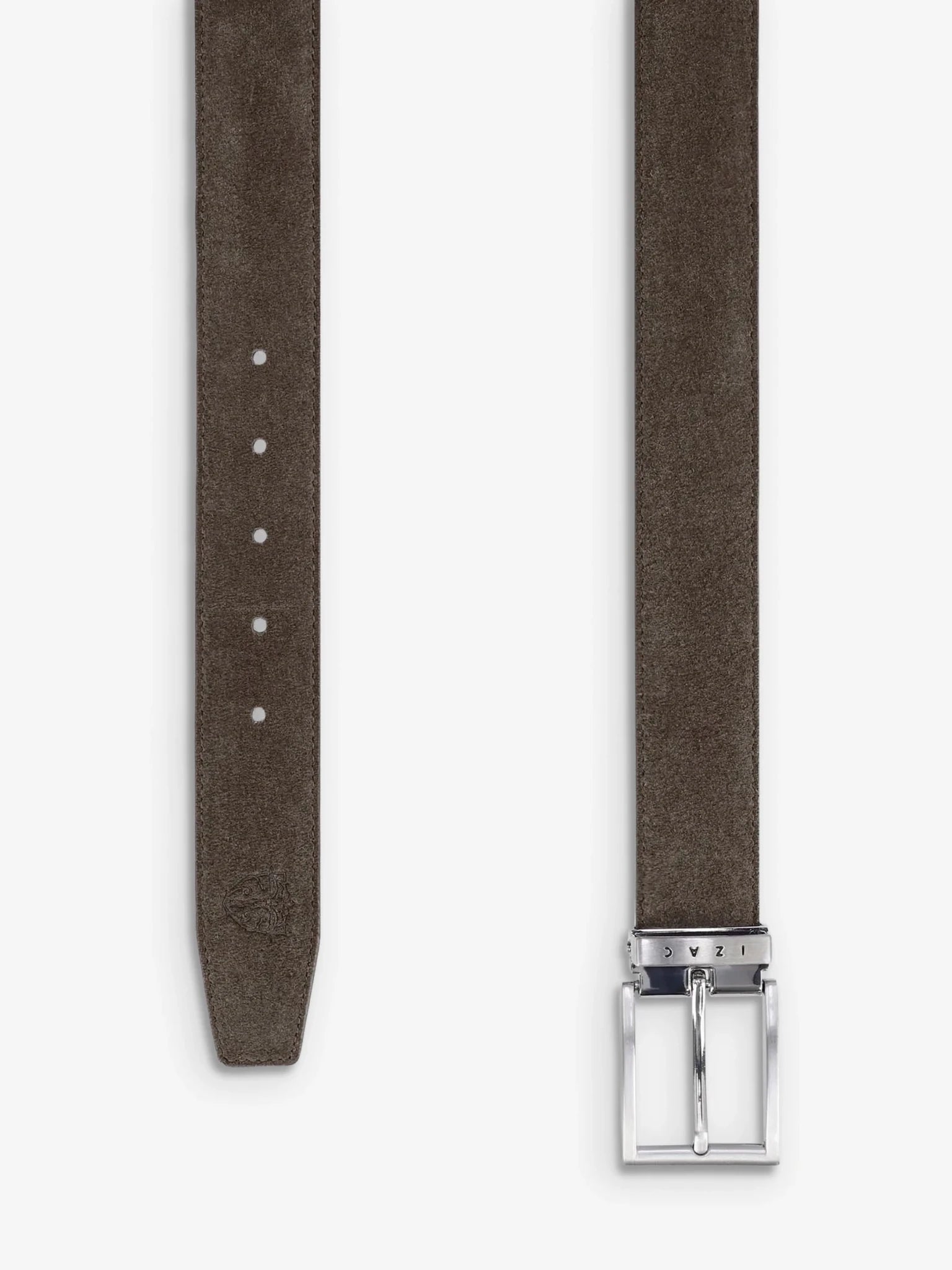 Reversible brown nubuck leather belt