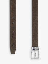 Ceinture réversible en cuir nubuck marron