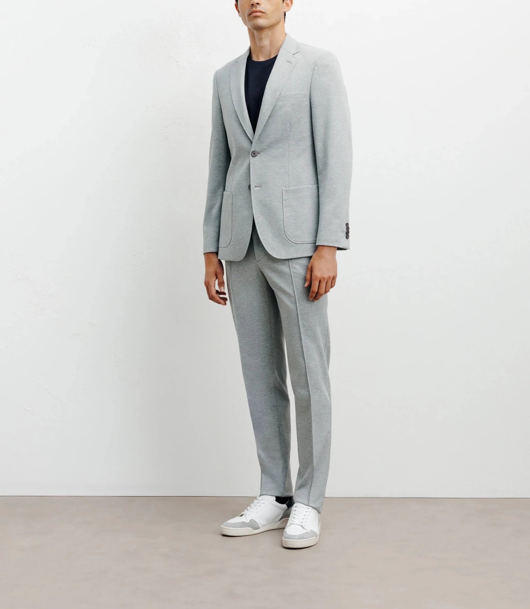 Grey 2-button knitted Ville jacket