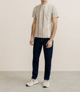 T-shirt à rayures camel